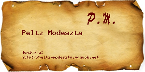Peltz Modeszta névjegykártya